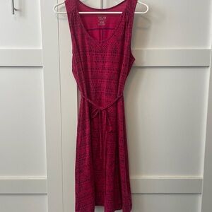 Mountain Hardwear Sleeveless Belted Midi Dress in Raspberry Pink
